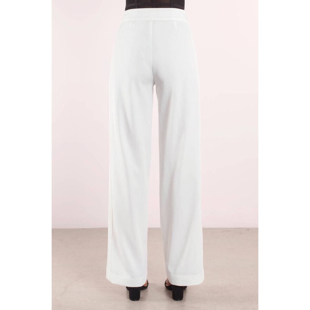 WHITE STRIPE DETAIL STRAIGHT PANTS - Picture 8 of 8